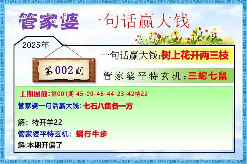 管家婆一句赢大钱